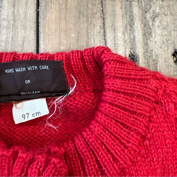 Black Sheep Vintage Wool Cardigan Sweater Women’s Large Red Knit Princess Diana - Picture 4 of 7